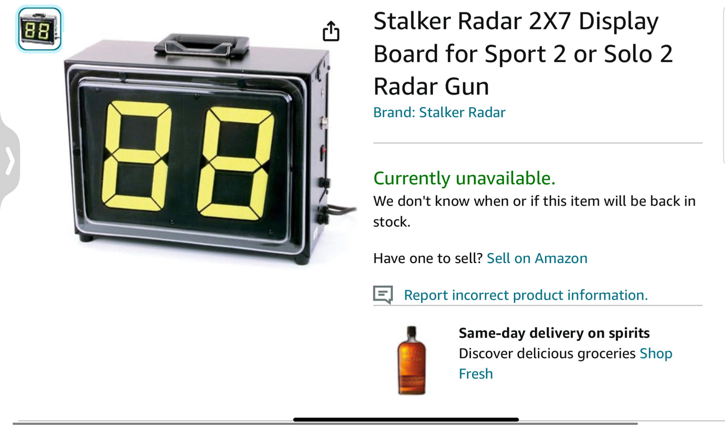 Stalker Radar gun, hard case, 3 battery handles and Readout Box